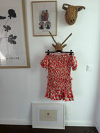 DiME – Vestido Flores, vestido curto smock floral laranja (foto 2)