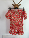DiME – Vestido Flores, vestido curto smock floral laranja (foto 1)