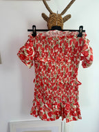 DiME – Vestido Flores, vestido curto smock floral laranja (foto 1)